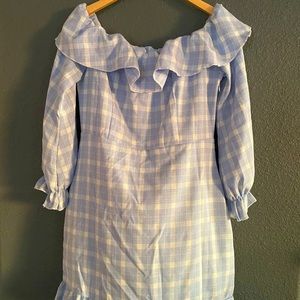 Misguided ruffle shoulder and hem dress